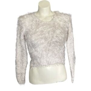 Jessica Simpson White Crop Sweater Large